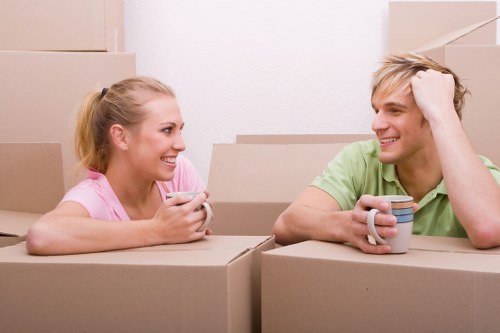 Professional packing boxes prepared for a home move in Morden