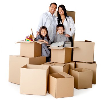Careful wrapping and labelling of household items for moving day